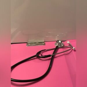 Source Unknown Black and Silver Stethoscope